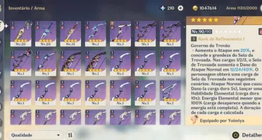 Genshin/AR60/41 Chars 5*(25≠)/18 Armas 5*/4*mains R5 BiS
