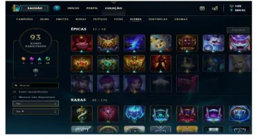 Conta 105 Campeões, 30 Skins Gold 1