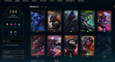 Platina 4, all champs, 144 SKINS 240 REAIS