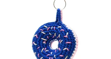 Chaveiro Donut Azul em Amigurumi