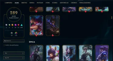 Ouro 2 com 110 Champs e 289 Skins +9 Prestigios