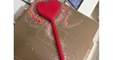 Varinha Coração Vermelho 3D 30cm