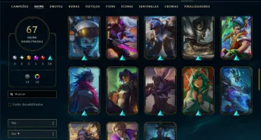 Ouro 1 com 110 Champs e 67 Skins ( MONO MID )