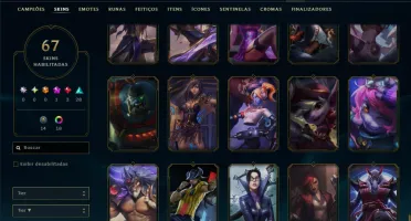 Ouro 1 com 110 Champs e 67 Skins ( MONO MID )