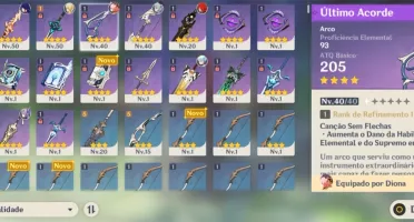[Promoção Limitada]Conta AR 31 Raiden,Ganyu,Diluc e Keqing