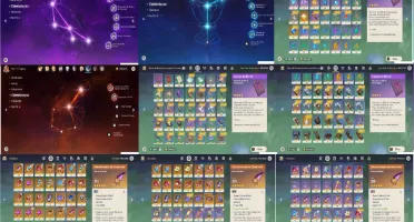 AR 46 Qiqi + Mona + Klee + Fishl Full+ Barba 5 Constelaçoes
