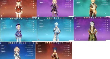 AR 46 Qiqi + Mona + Klee + Fishl Full+ Barba 5 Constelaçoes