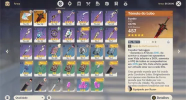 Genshin impact - AR41 Venti + Tumulo do lobo + 1 Arma 5 ⭐