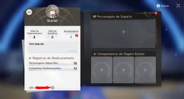 Conta Honkai Star Rail LVL 8| Gepard 5*