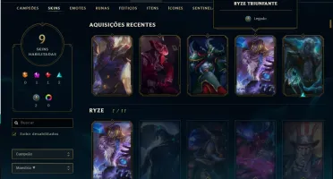 Smurf diamante 43 champs 9 skins (Ryze triunfante)