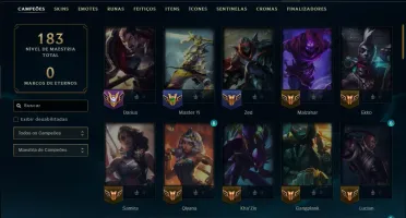 Unranked com 70 Champs e 14 Skins
