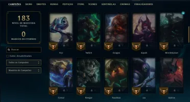 Unranked com 70 Champs e 14 Skins