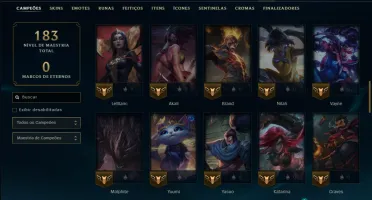 Unranked com 70 Champs e 14 Skins