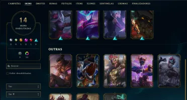 Unranked com 70 Champs e 14 Skins