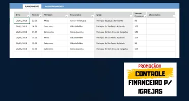 Planilha Controle Financeiro para Igrejas