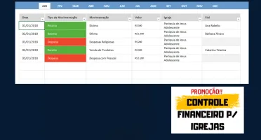 Planilha Controle Financeiro para Igrejas