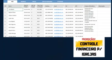 Planilha Controle Financeiro para Igrejas