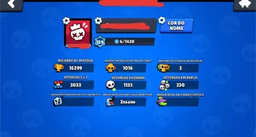 Conta Brawl Stars com 16 mil troféus e todos os LENDÁRIOS