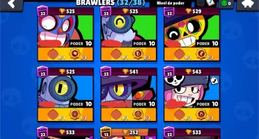Conta Brawl Stars com 16 mil troféus e todos os LENDÁRIOS