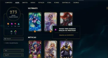 Conta ouro 2 com TODOS os champs e 273 skins +42 Cromas