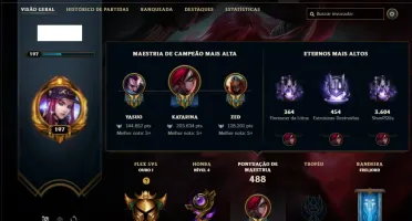 Conta ouro 2 com TODOS os champs e 273 skins +42 Cromas
