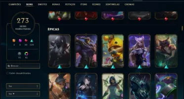 Conta ouro 2 com TODOS os champs e 273 skins +42 Cromas