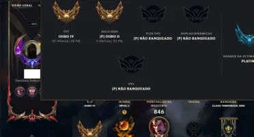 Ouro 2 com TODOS os Champs e 278 Skins ( Nivel 663 )
