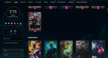 Ouro 2 com TODOS os Champs e 278 Skins ( Nivel 663 )