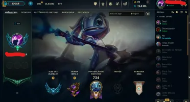 Conta Lol Platina 295 Skins Main Adc E Mid / Tft Mestre 2X