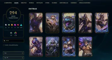 Conta Lol Platina 295 Skins Main Adc E Mid / Tft Mestre 2X