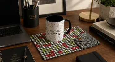 Mug Rug Artesanal de Tecido