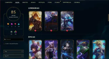 Conta bronze 2 AFUNDADA com 84 skins, 91 champs e 552 RPS