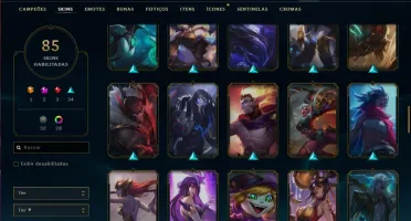 Conta bronze 2 AFUNDADA com 84 skins, 91 champs e 552 RPS