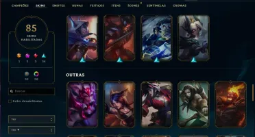 Conta bronze 2 AFUNDADA com 84 skins, 91 champs e 552 RPS