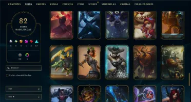 Bronze 2 com TODOS os Champs e 82 Skins ( JG / SUP )