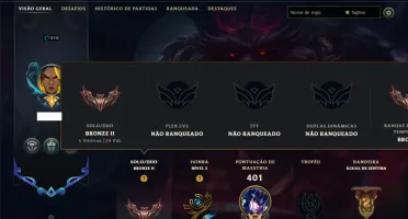 Bronze 2 com TODOS os Champs e 82 Skins ( JG / SUP )