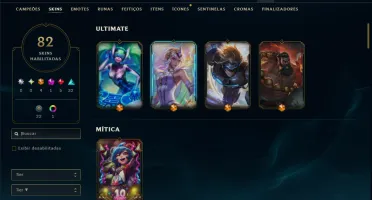 Bronze 2 com TODOS os Champs e 82 Skins ( JG / SUP )