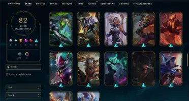 Bronze 2 com TODOS os Champs e 82 Skins ( JG / SUP )
