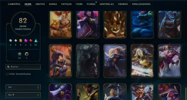 Bronze 2 com TODOS os Champs e 82 Skins ( JG / SUP )
