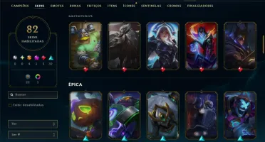 Bronze 2 com TODOS os Champs e 82 Skins ( JG / SUP )