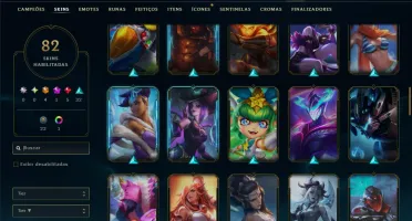Bronze 2 com TODOS os Champs e 82 Skins ( JG / SUP )