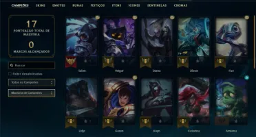 Conta Mestre com 26 Champs e 80% de Win Rate