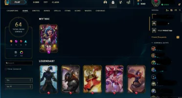 CONTA LOL GOLD 4 /64 SKINS/