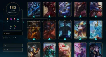 Conta LOL Platina 22K BP Todos os Champs + 185 Skins