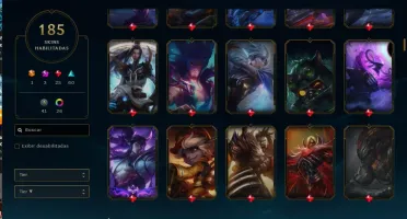 Conta LOL Platina 22K BP Todos os Champs + 185 Skins