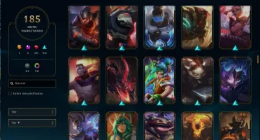 Conta LOL Platina 22K BP Todos os Champs + 185 Skins