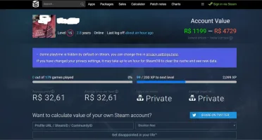 Conta Steam Recheada