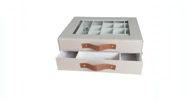 Gaveteiro para Joias de 2 Gavetas com Vidro