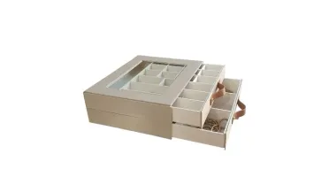 Gaveteiro para Joias de 2 Gavetas com Vidro