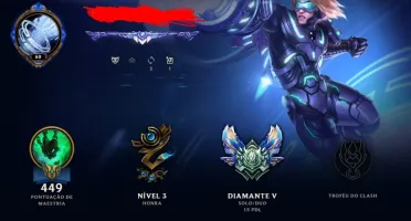 Conta League of Legends Diamante V- 135 Campeões- 196 Skins